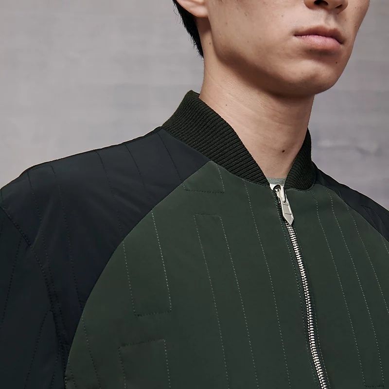 22AW☆》Hermes リバーシブルジャケット キルティングH (HERMES/レザー