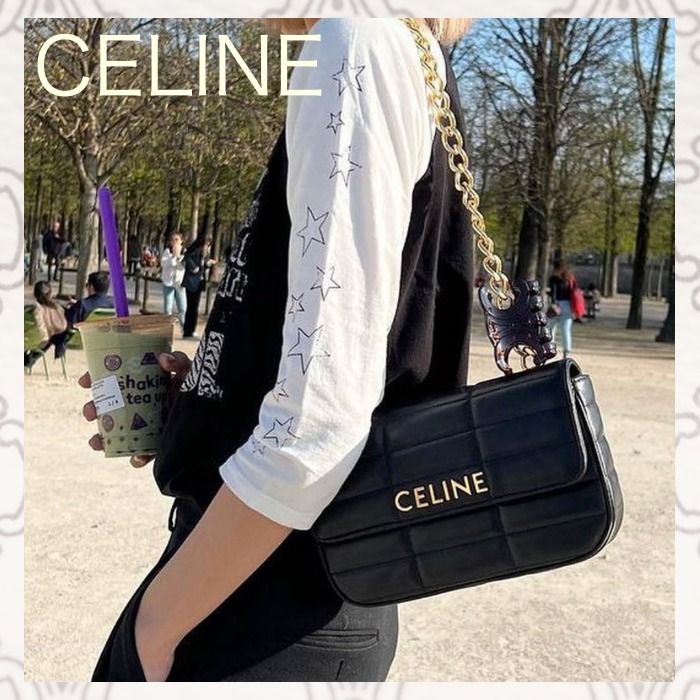 【CELINE】チェーンショルダーバッグ マトラッセ モノクローム