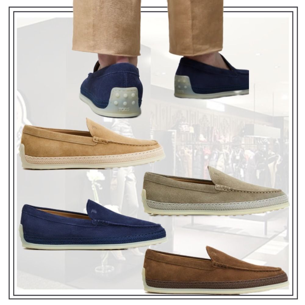 直営店*TOD`S*トッズ`モノグラムスエードレザースリッポン (TOD'S/靴 高い品質 TOD‘S メンズ スリッポン 27.5cm ドレス/ビジネス