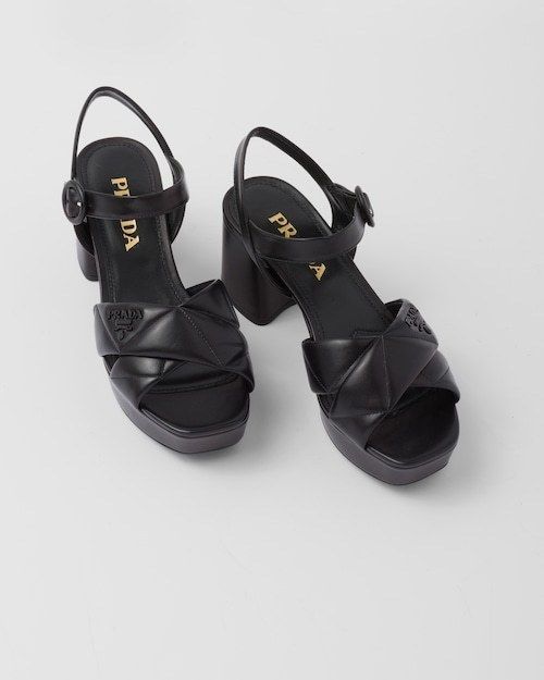 ☆New☆【PRADA】キルティングレザー プラットフォームサンダル (PRADA ...