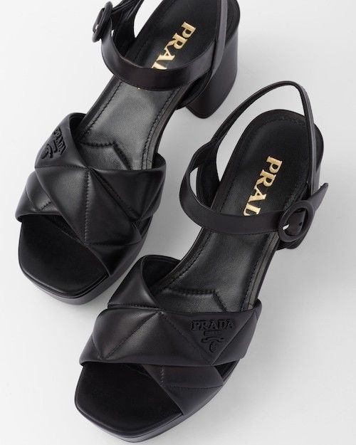 ☆New☆【PRADA】キルティングレザー プラットフォームサンダル (PRADA ...