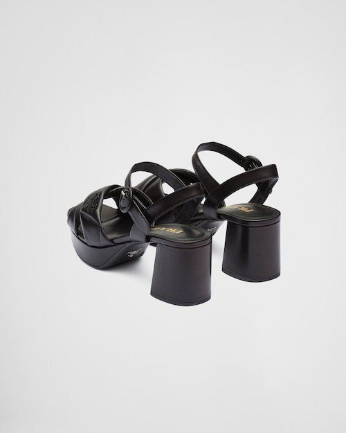 ☆New☆【PRADA】キルティングレザー プラットフォームサンダル (PRADA ...