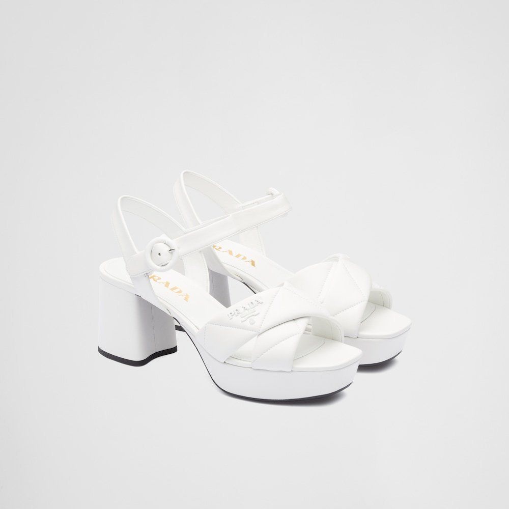 ☆New☆【PRADA】キルティングレザー プラットフォームサンダル (PRADA ...