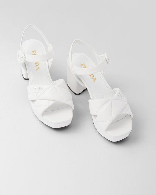 ☆New☆【PRADA】キルティングレザー プラットフォームサンダル (PRADA ...