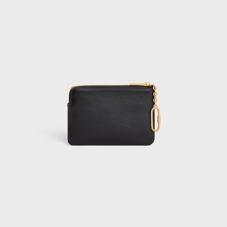 CELINE【入手困難】CUIR TRIOMPHEキーリング付☆Coin&Cardケース
