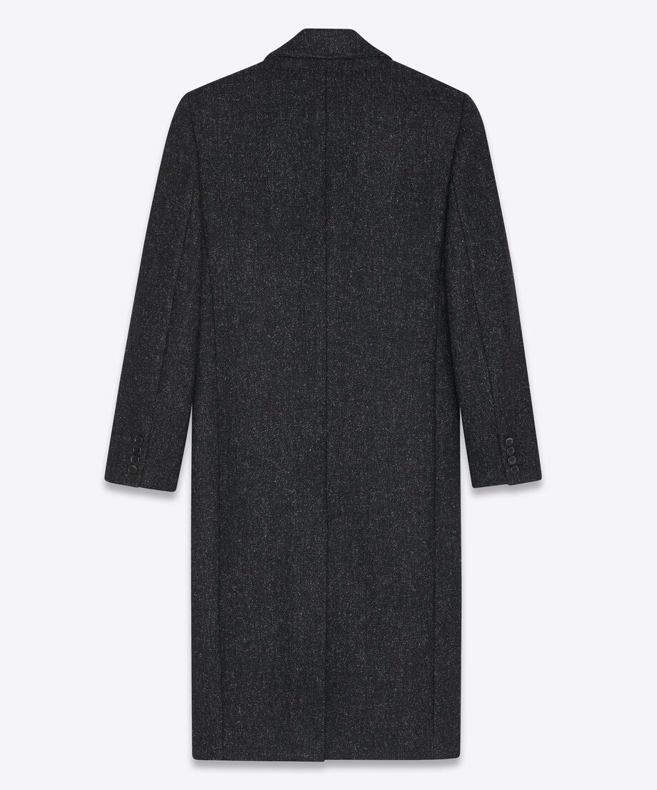 Saint Laurent《ダブルブレストコート》グレー ウール DHL 直営
