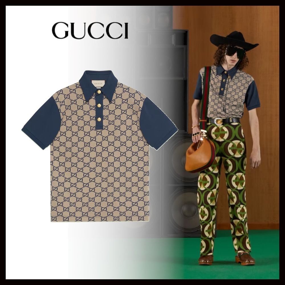 22新作 グッチ シルクコットン ポロシャツ (GUCCI/ポロシャツ) 682015