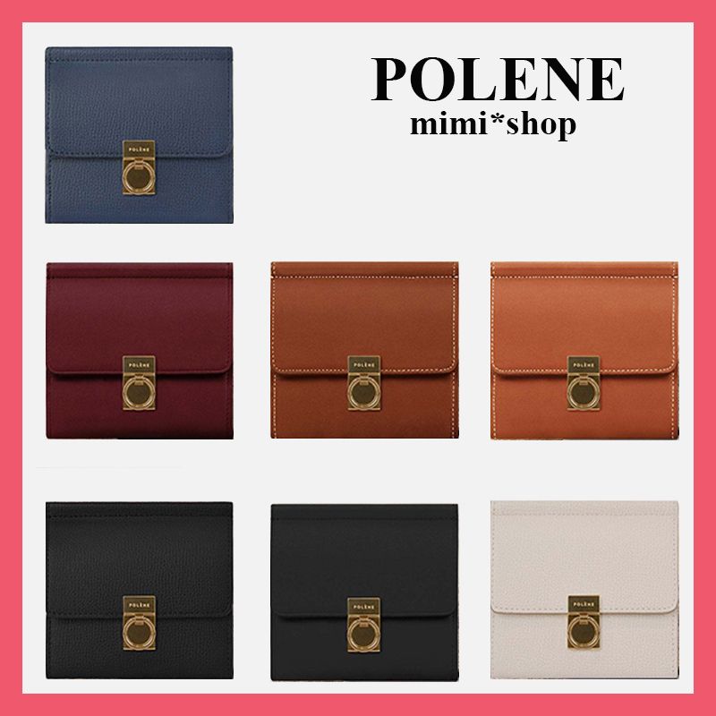 新品】POLENE カーブレザーコンパクトwallet ミニ財布 コインケースポ