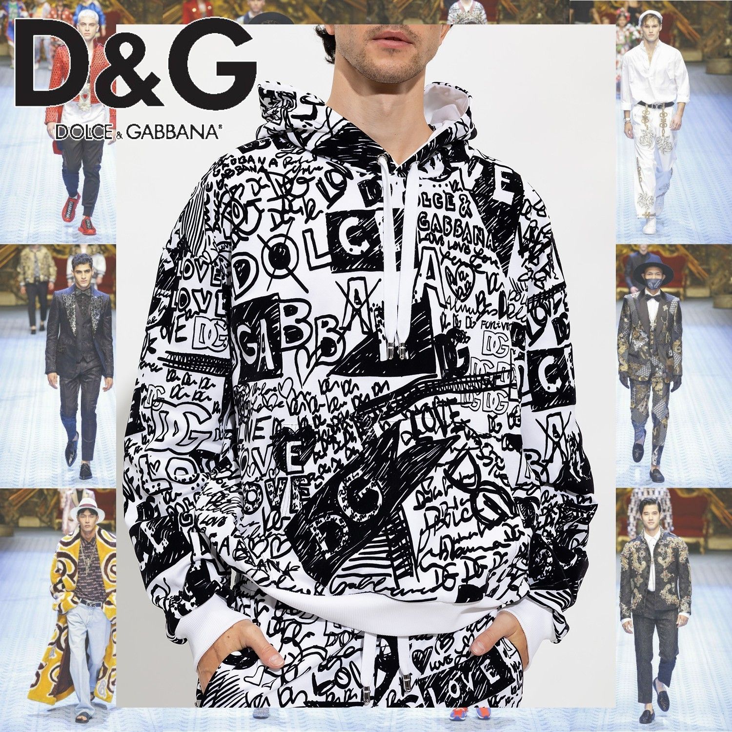 ランウェイ Dolce & Gabbana フロックグラフィティ パーカー (Dolce