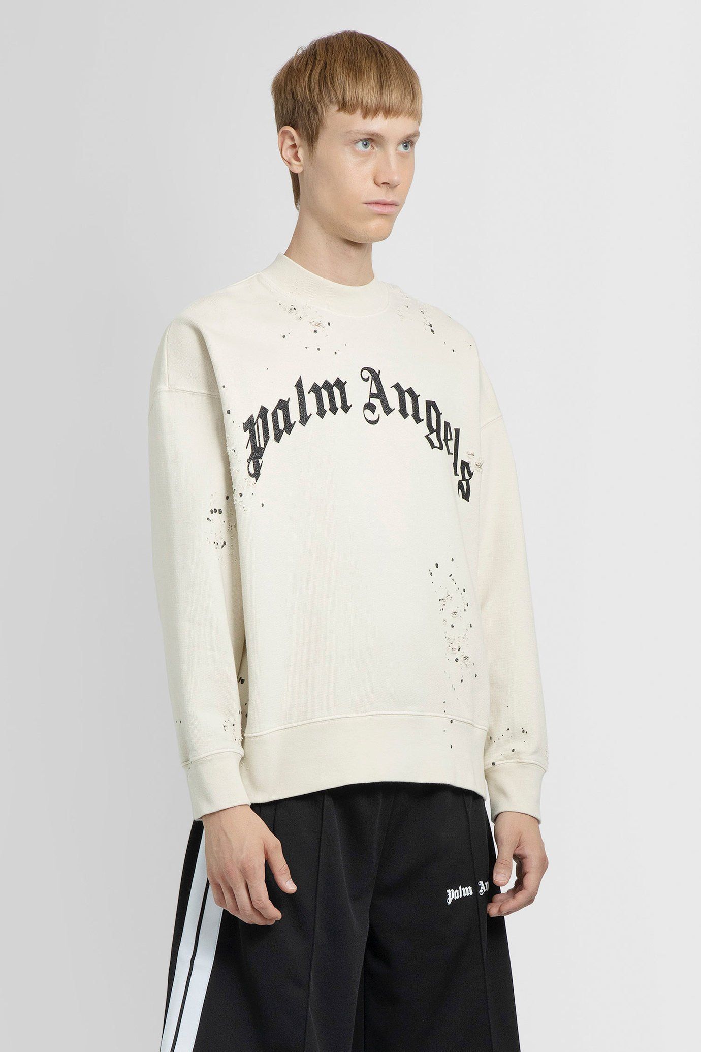 関税込】◇PALM ANGELS◇ロゴ ダメージ グリッター スウェット (Palm