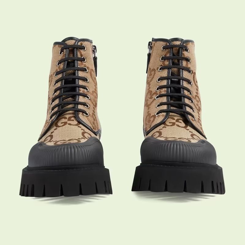 日本未入荷【GUCCI】メンズ マキシ GG レースアップ ブーツ (GUCCI ...
