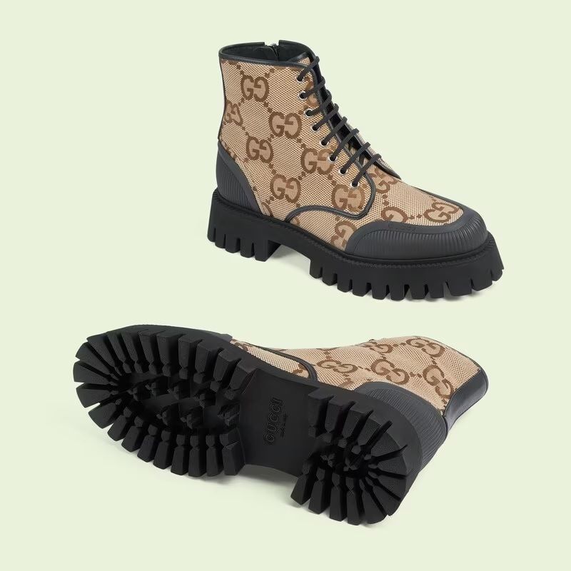 日本未入荷【GUCCI】メンズ マキシ GG レースアップ ブーツ (GUCCI ...