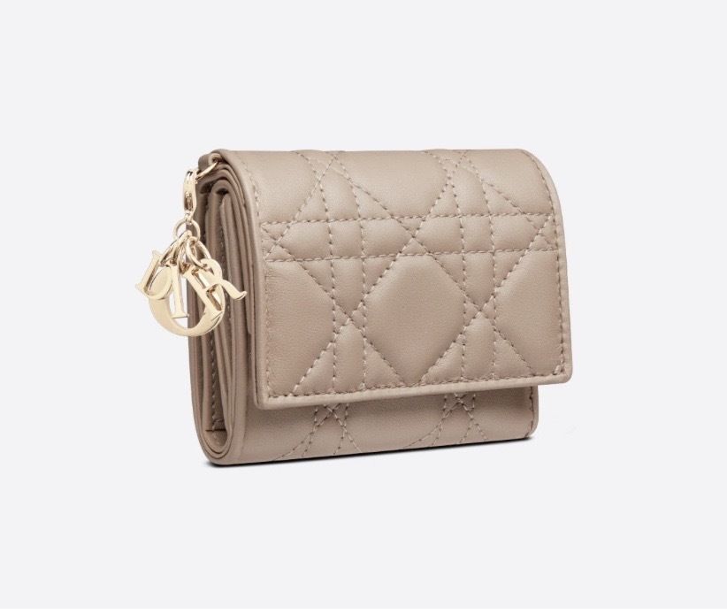 LADY DIOR ロータスウォレット ラムスキン ミニ財布 (Dior/折りたたみ LADY DIOR ロータスウォレット ラムスキン ミニ財布 (Dior/折りたたみ