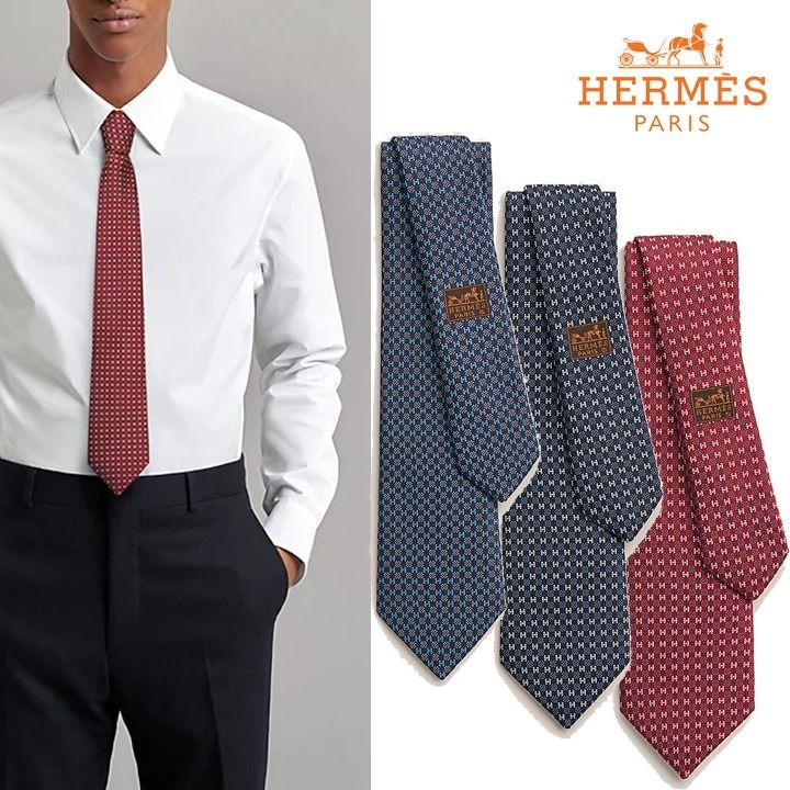 プレゼントに【HERMES】ネクタイ シルクツイルタイ7cm (HERMES ...