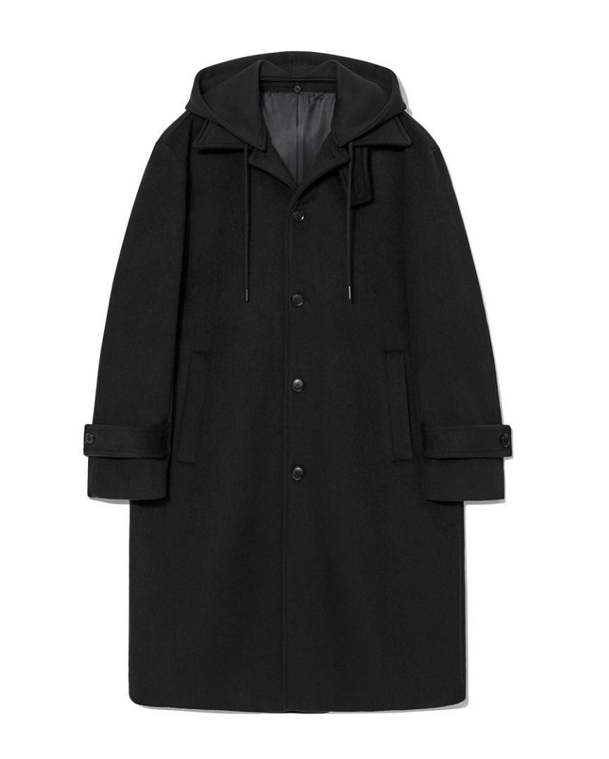☆【WOOALONG】☆Wool over fit hood single coa.t☆コート☆ ☆【WOOALONG】☆Wool over fit hood single coa.t☆コート