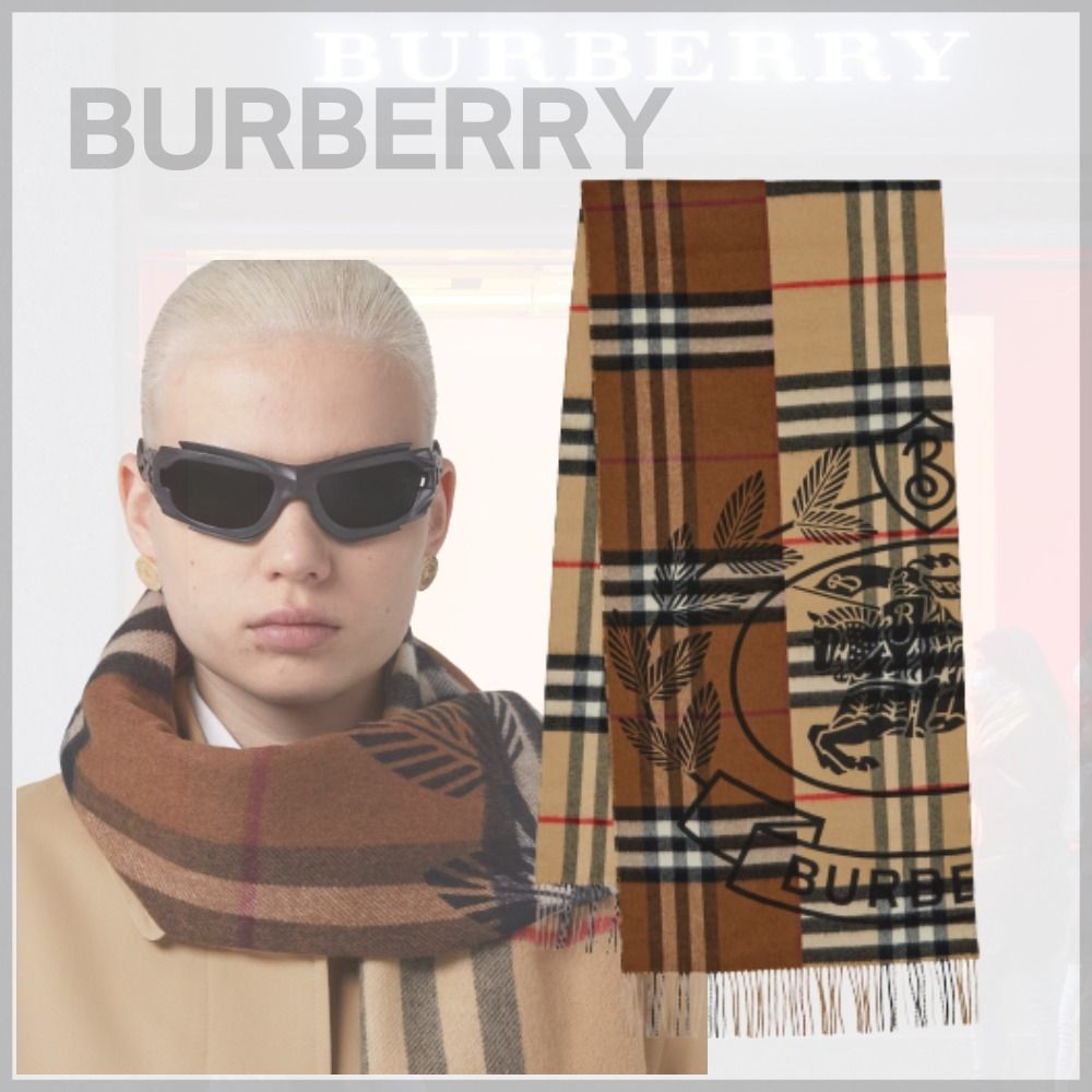Burberry☆モンタージュ カシミア ジャカードスカーフ (Burberry ...