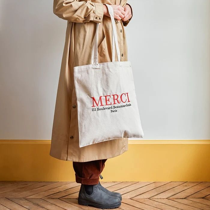 Merci♥トートバッグ Merci 111∽有機栽培 綿 6色∽パリ店