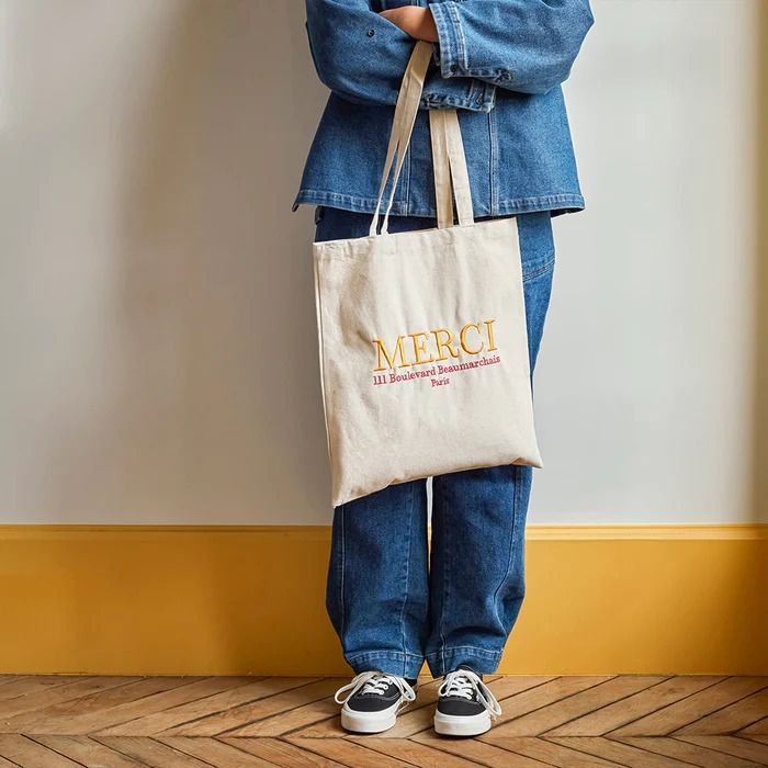 Merci♥トートバッグ Merci 111∽有機栽培 綿 6色∽パリ店