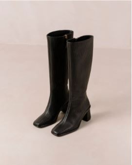 ALOHAS☆East pleated レザーブーツ ブラック ALOHAS☆East pleated レザーブーツ ブラック (ALOHAS/ロング