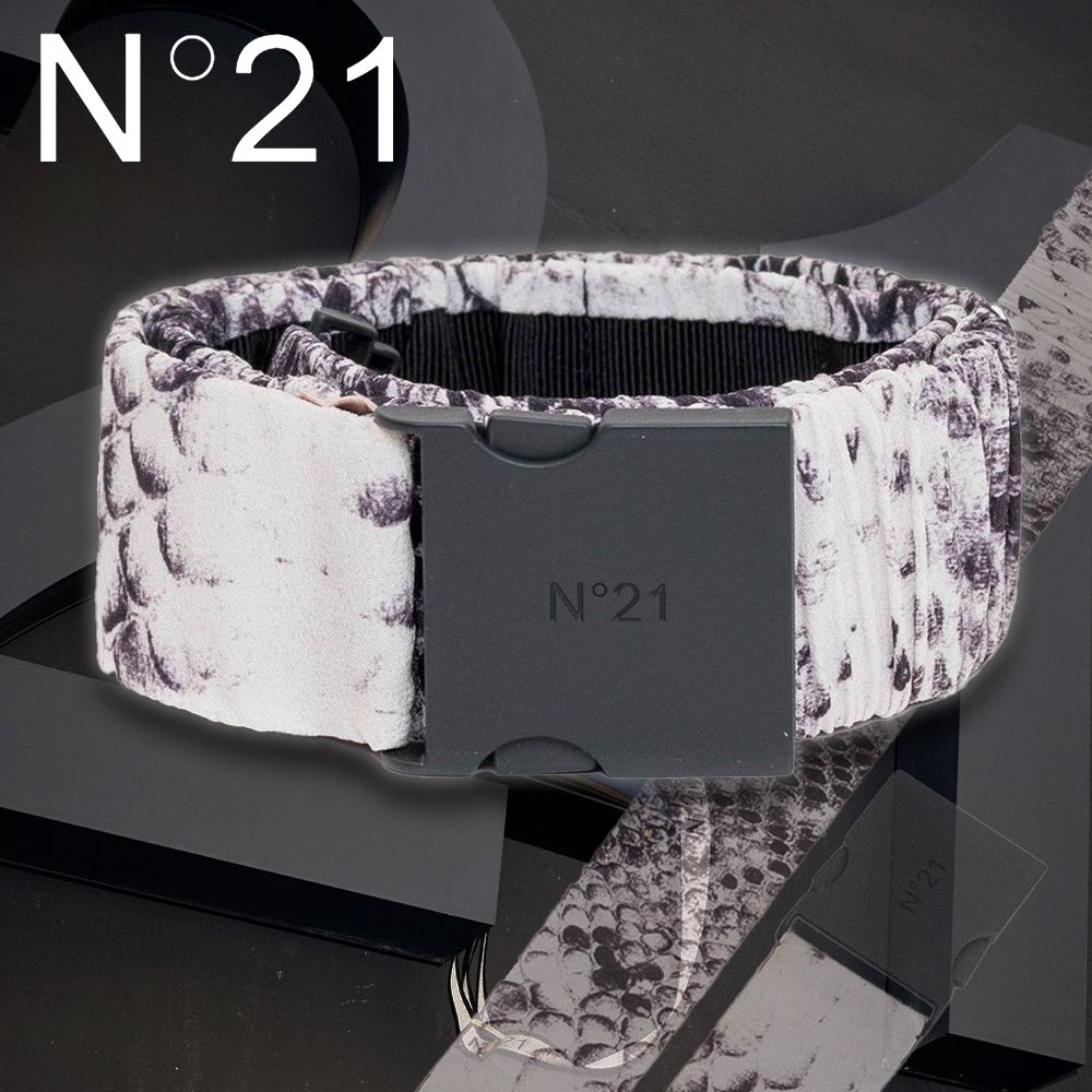 N°21】スネークプリント シルク ベルト バックル 20SS 関税込 (N21