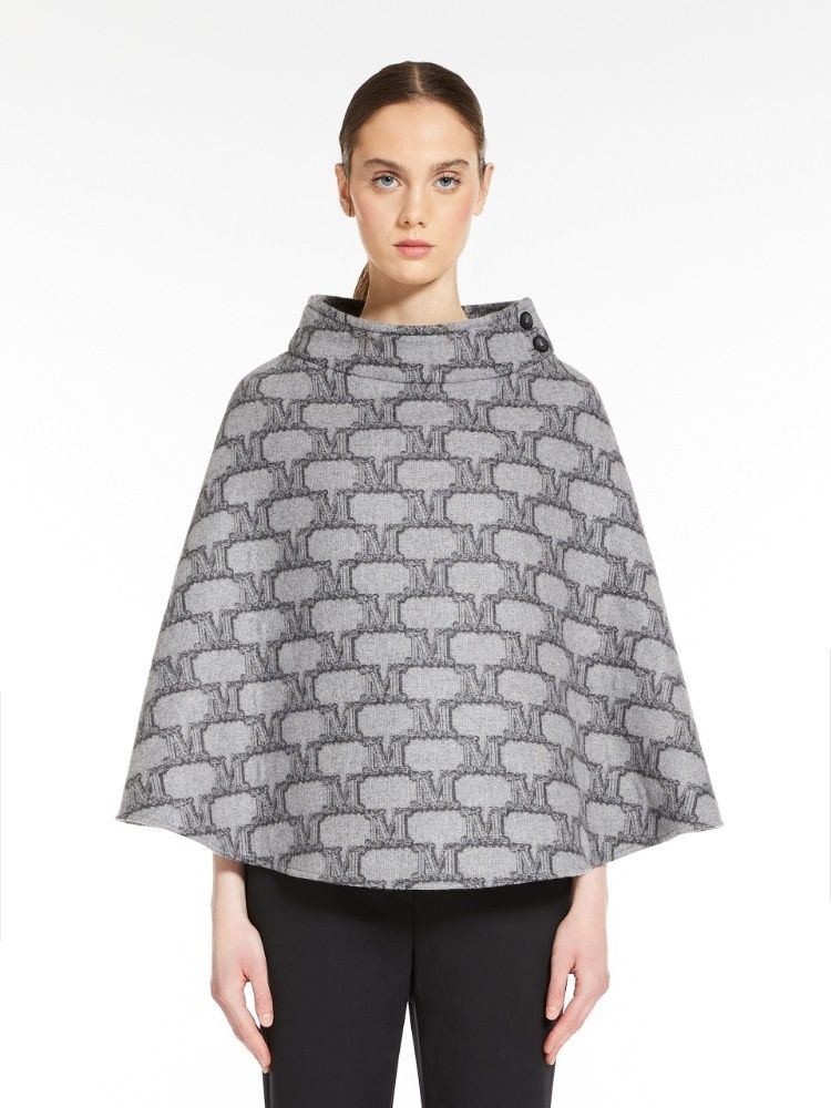 Max Mara◇国内発送 ウール カシミヤ Mロゴ モノグラム ケープ