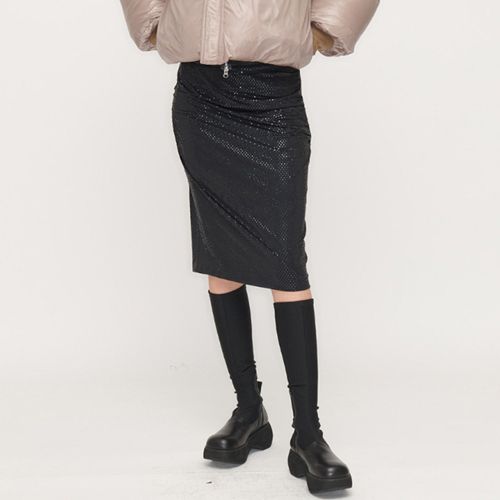 スカート OPEN YY_TheOpen Product GLITTER DOT DRAPED SKIRT (BEIGE) ☆22-23AW新作☆TheOpen Product☆GLITTER DOT DRAPED SKIRT