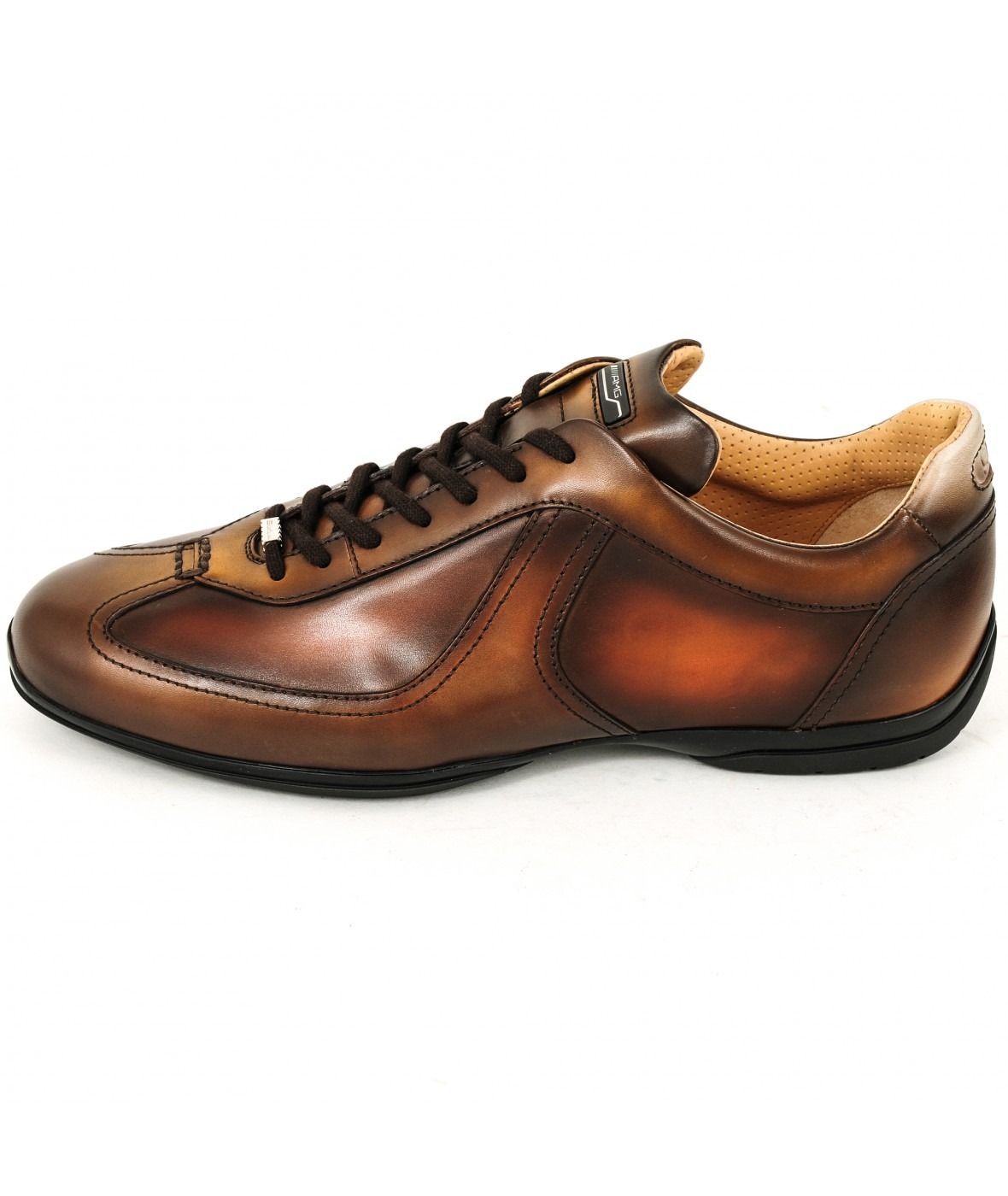 Santoni】AMG ロゴ レースアップ レザー スニーカー (SANTONI