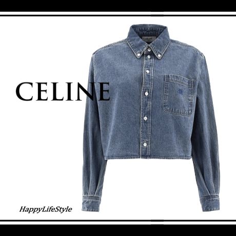 お気に入り♪◇CROPPED デニム シャツ◇CELINE (CELINE/ブラウス