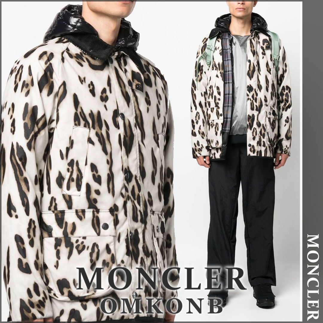 熱販売 MONCLER レオパードプリント ライトダウンジャケット ジャケット・アウター