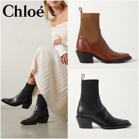 Chloe*nellie ソック ウェスタンブーツ (Chloe/ショートブーツ