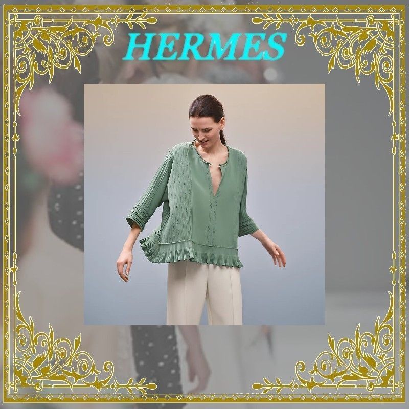 HERMESシルクブラウス