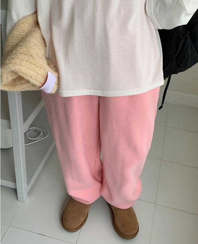 BAON】[unisex] Hoban sheep brushed string jogger pants (BAON