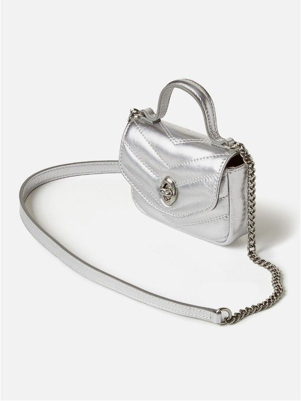 OSTKAKA ★ KNOT MINI QUILTING BAG_SILVER [正規品/関税込] OSTKAKA ☆ KNOT MINI QUILTING BAG_SILVER [正規品/関税込