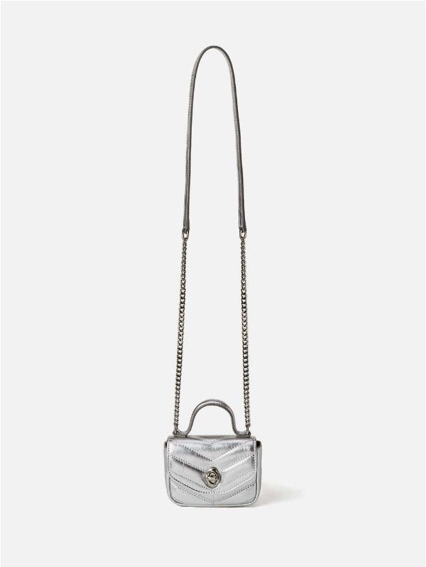 OSTKAKA ★ KNOT MINI QUILTING BAG_SILVER [正規品/関税込] OSTKAKA ☆ KNOT MINI QUILTING BAG_SILVER [正規品/関税込