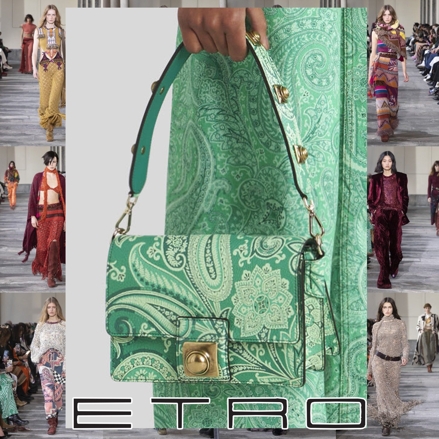 ETRO リキッド ペイズリー ショルダーバッグ グリーン (ETRO