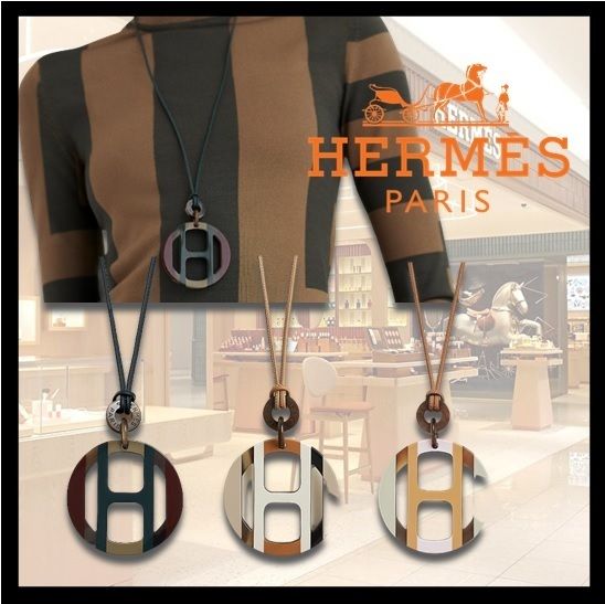 HERMES★H エキップ★H Equipe バッファローホーン ペンダント HERMES☆H エキップ☆H Equipe☆バッファローホーン ペンダント