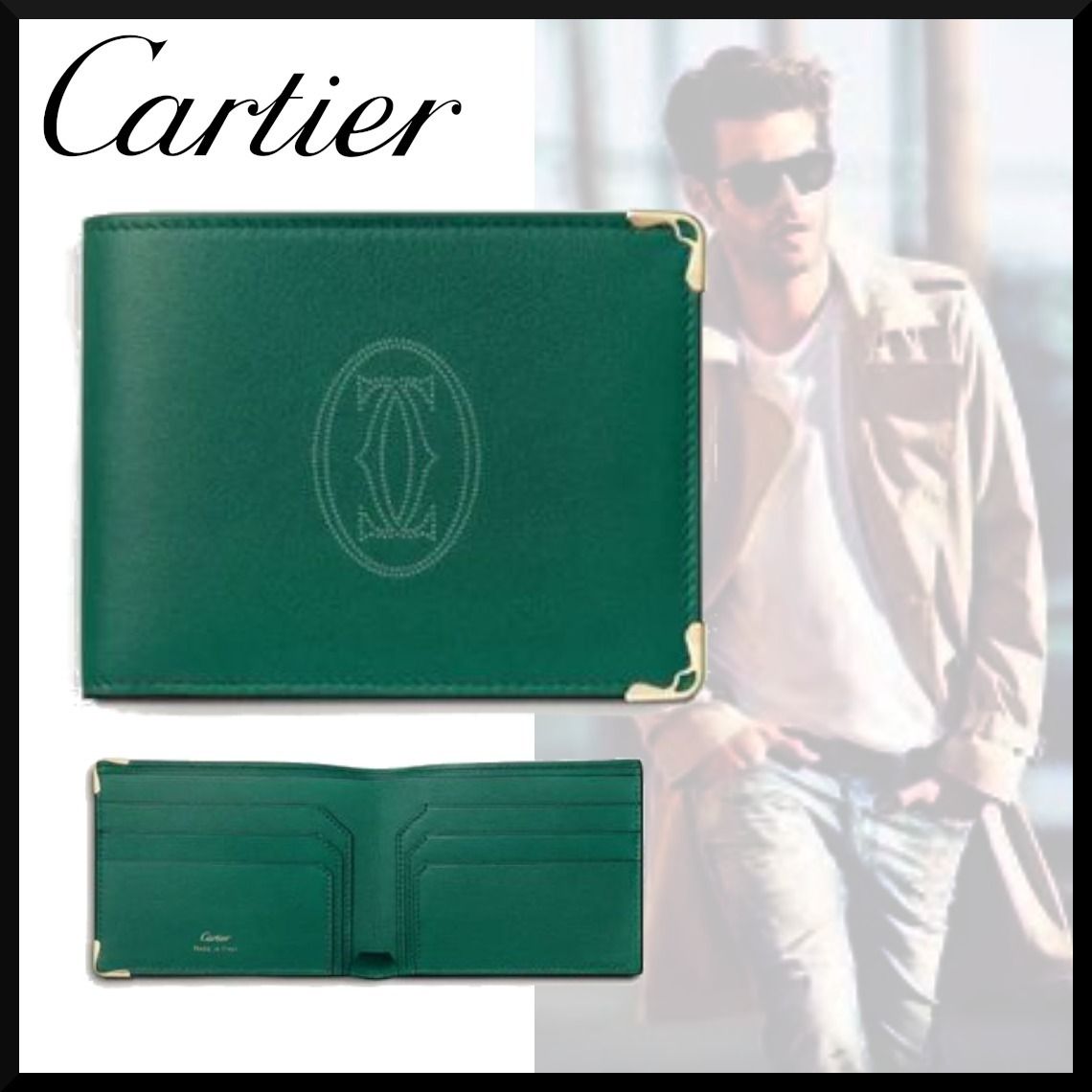 すぐ届く【Cartier】マスト ドゥ カルティエ 2つ折りウォレット