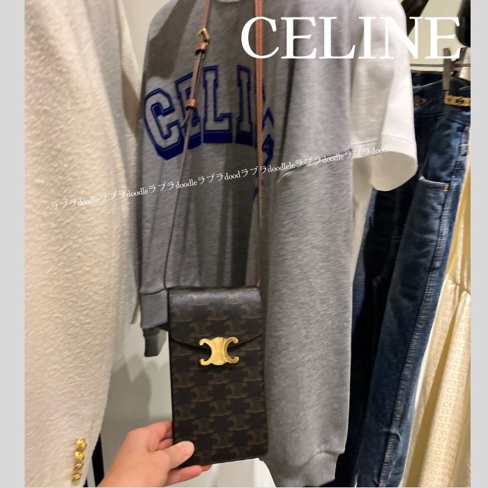 付属品完備 セリーヌ CELINE トレッキングモバイルポーチ-