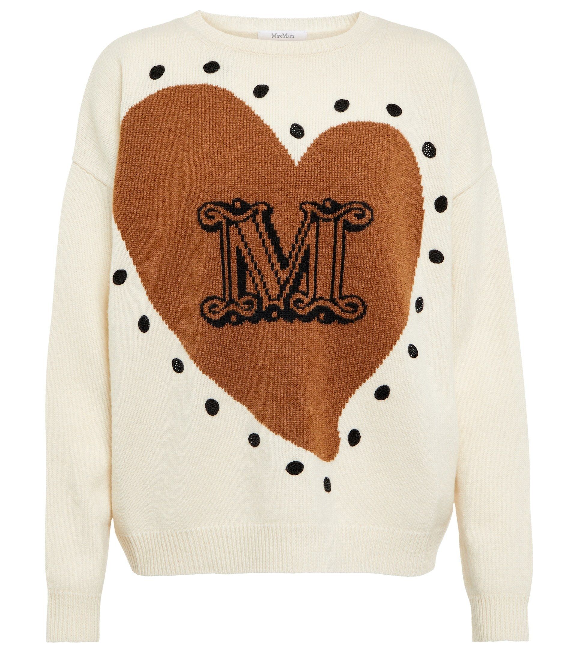 マックスマーラMaxMara☆PANARIA HEART ウールニットセーター-