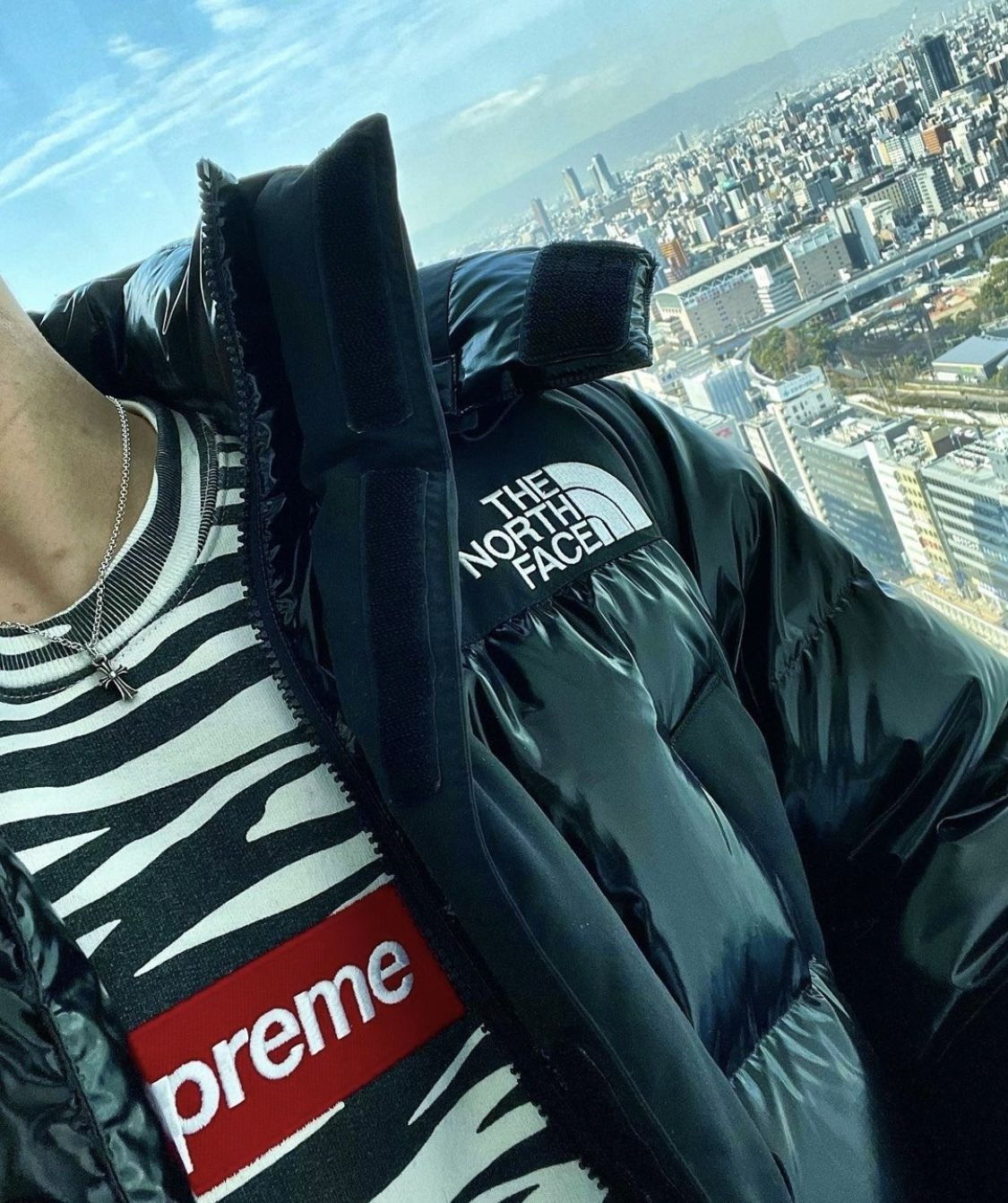 新作人気 SUPREME L【国内在庫あり】 22FW ZEBRA CREWNECK LOGO BOX トップス