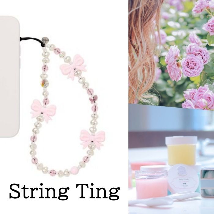 正規品】string ting ストラップ プリンセス ピンク リボン
