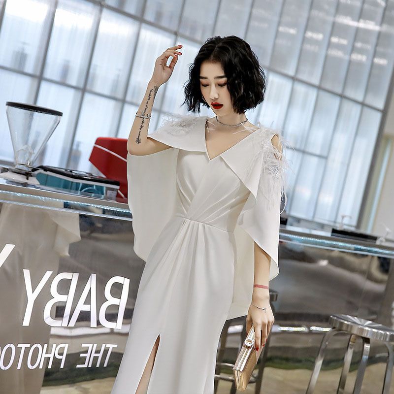 ドレス ロング マーメイド スリット Vネック セクシー 韓国 SALE