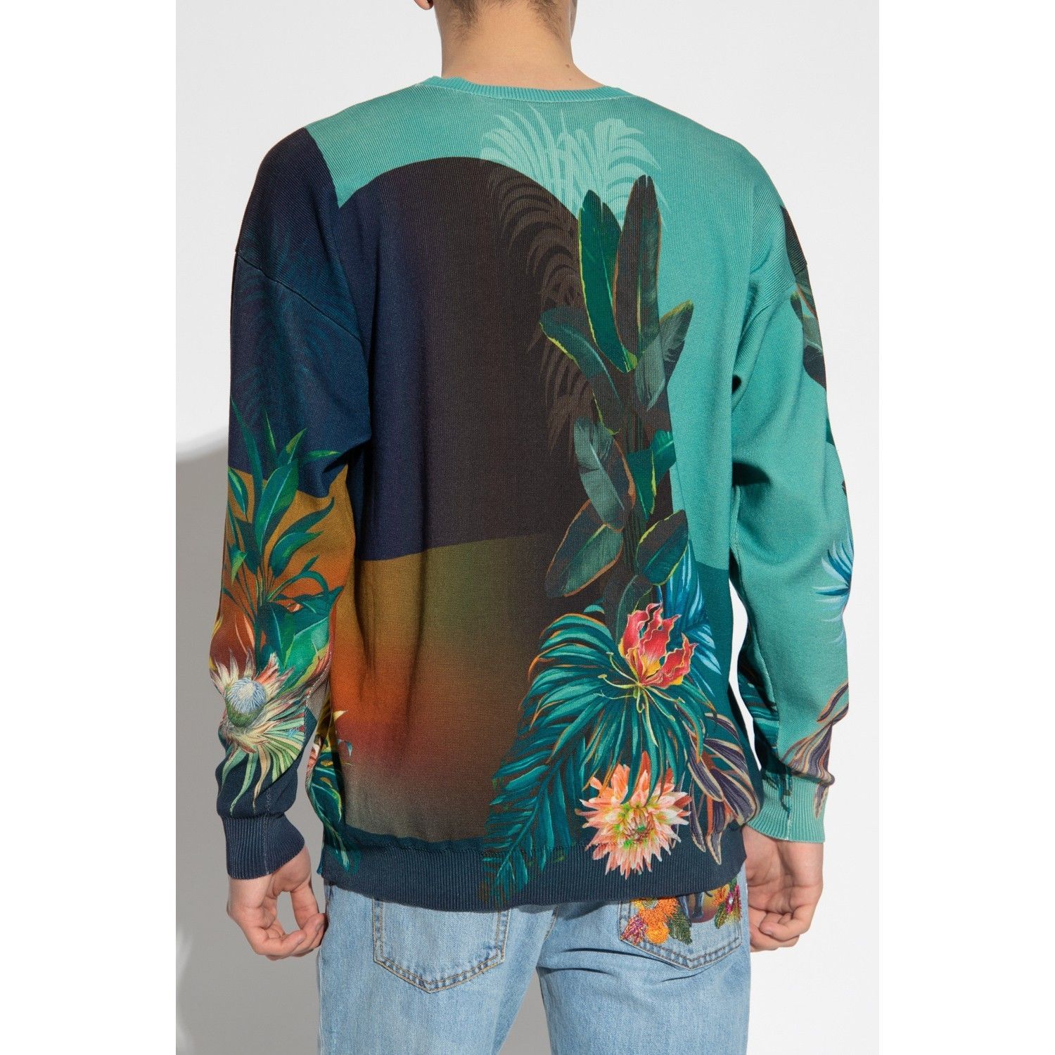 ETRO トロピカルフラワー パンサー シルク カシミヤ セーター