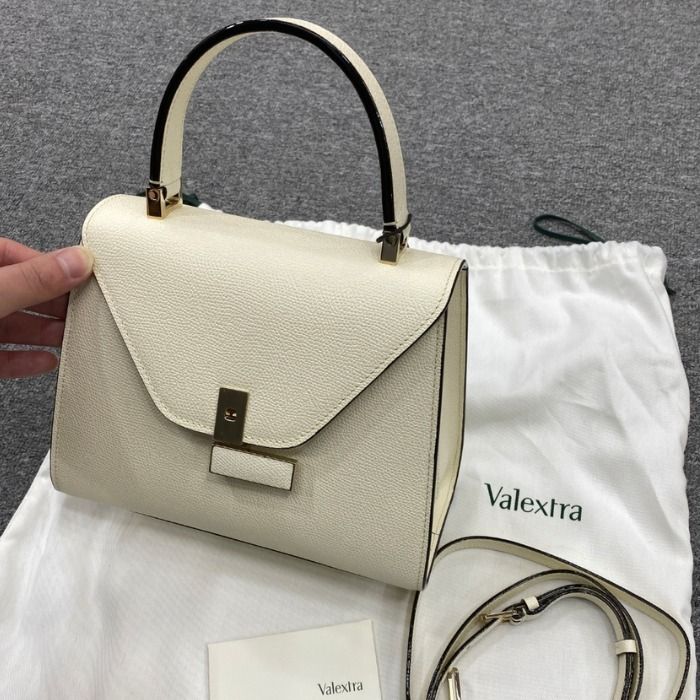★Valextra ヴァレクストラ★ISIDE MINI BAG 22cm Iside: White Leather Mini top handle bag | Valextra