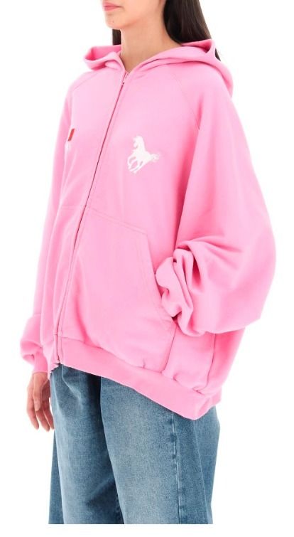 関税送料込み【BALENCIAGA】バレンシアガ LARGE パーカー 関税・送料込 Balenciaga EMBROIDERED ZIP-UP パーカー