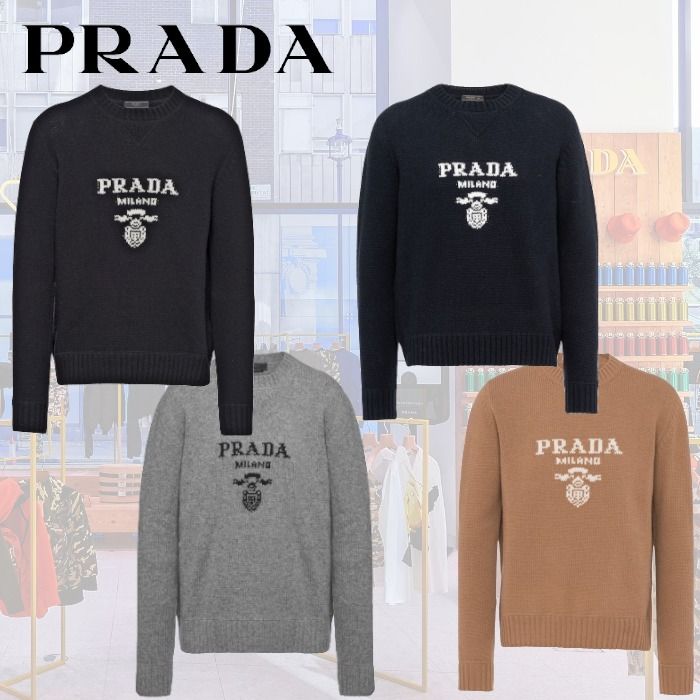 PRADA プラダ ニット 長袖 40 ウール70 カシミヤ30