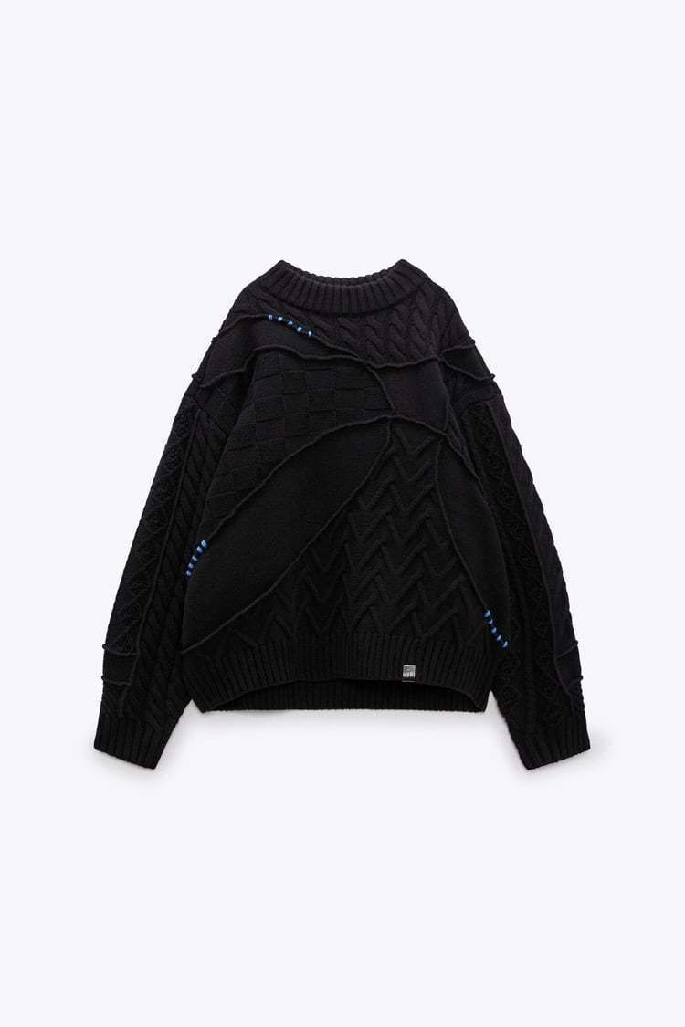 ☆【Ader Error x Zara】☆Patchwork Knit Sweate.r Black