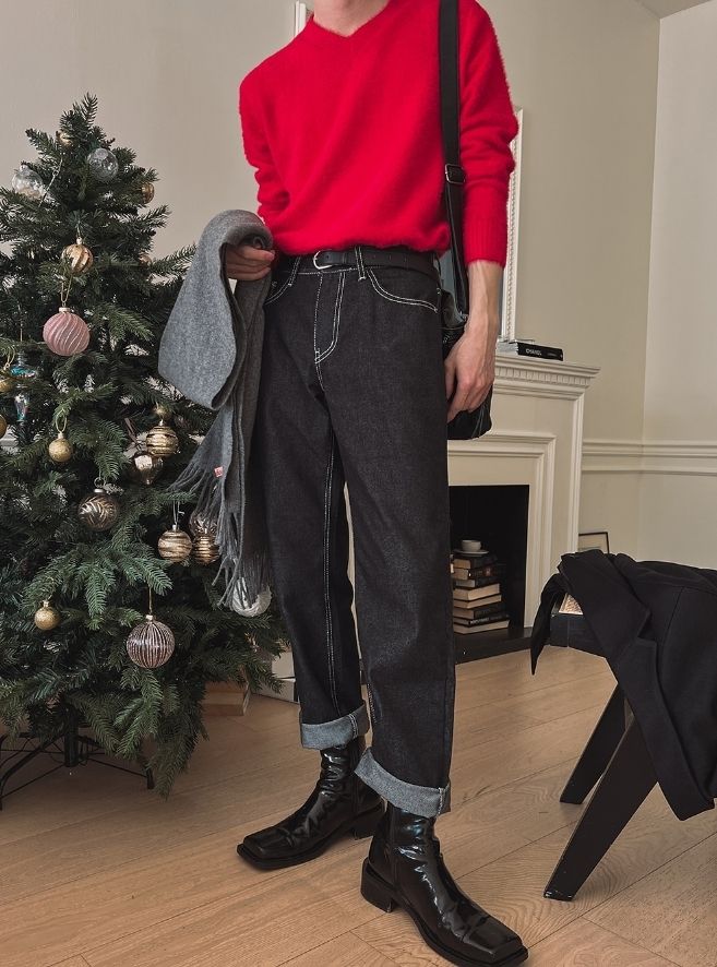 【2plan】[Non-fade] Ruid Denim Pants 2plan】[Non-fade] Ruid Denim Pants (2plan/デニム・ジーパン