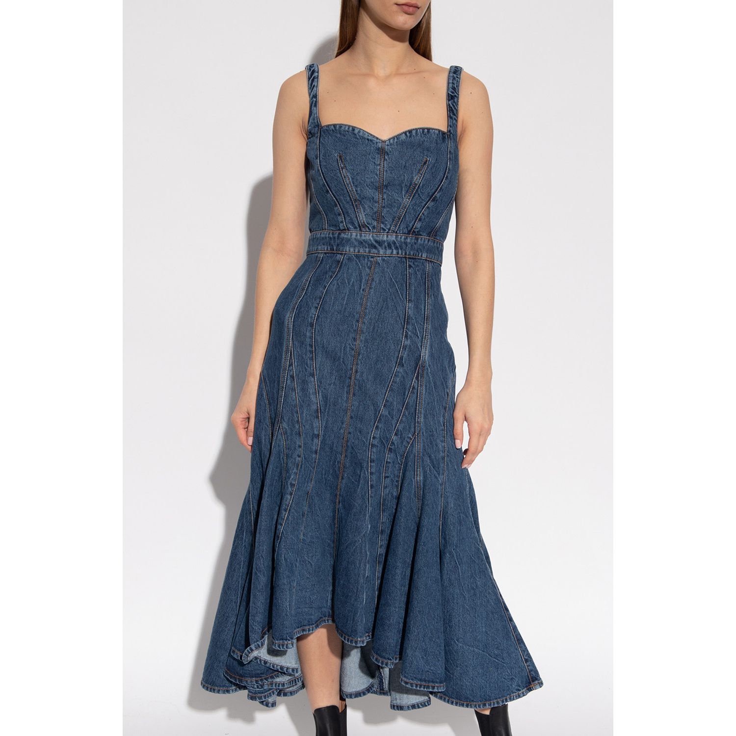Alexander McQueen ノースリーブ デニムドレス ブルー