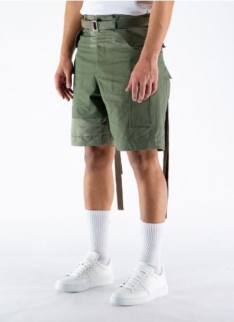sacai】BERMUDA OXFORD コットン ナイロン ショートパンツ